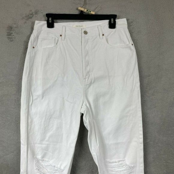 Pacsun Women Ultra High Rise Slim Jeans Size 30 White Distressed - Picture 3 of 11